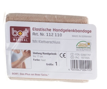 bort, bort Handgelenkbandage Velcro 8cm Gr1 -17cm hautf (1 Stück), Bort Handgelenkbandage Velcro 8cm Gr1-17cm beige (1 Stk)