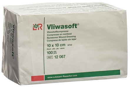 Vliwasoft, Vliwasoft Vliesstoffkompressen 10x10cm 6-lagig (100 Stück), Vliwasoft® Vliesstoffkompresse 10 x 10 cm