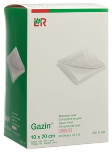 Gazin, Gazin Set Mullkompresse 20x10cm 12fach (40x2 Stück), Gazin Mullkompressen 20x10cm