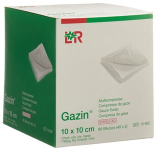 Gazin, Gazin Mullkompresse 10x10cm 12fach steril (40x2 Stück), Gazin Mullkompressen 10 x 10 cm 12-fach