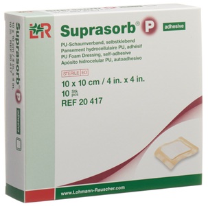 Suprasorb, Suprasorb Schaumverband 10x10cm adhesive (10 Stück), Suprasorb® P 10 x 10 cm