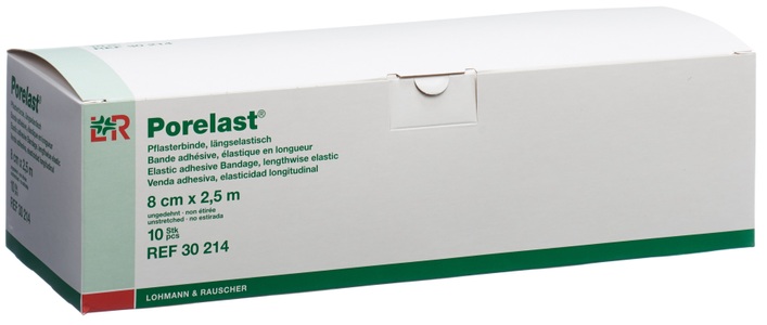 Porelast, Porelast Pflasterbinde 8cmx2.5m hautfarbig (10 Stück), Porelast Pflasterbinde 8cmx2.5m hautfarbig