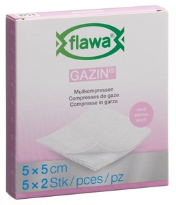 flawa, flawa Gazin Mullkompressen 5x5cm steril (5x2 Stück), FLAWA Gazin Mullkompressen Sterill 5x5cm (5x2 Stk)