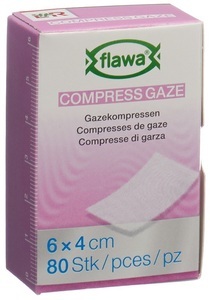 flawa, flawa Gazekompressen geschnitten 4x6cm keimreduzierend behandelt (80 Stück), Flawa Mullkompressen 4x6cm