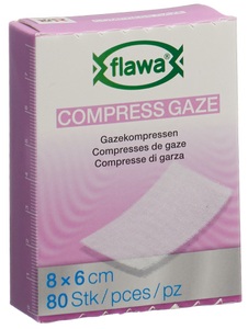 flawa, flawa Gazekompressen geschnitten 6x8cm keimreduzierend behandelt (80 Stück), flawa Gazekompressen 6 x 8 cm keimreduziert