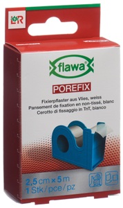 flawa, flawa Porefix Heftpflaster 2.5cmx5m (1 Stück), Flawa Porefix Fixierpflaster 2.5cmx5m Dispenser (1 Stk)