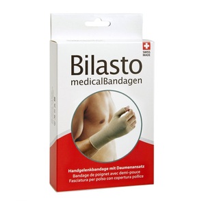 Bilasto, Bilasto Handgelenkbandage XS m Daumenansatz beige (1 Stück), Bilasto Handgelenkbandage mit Daumenansatz beige XS (1 Stk)