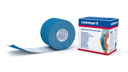 Leukotape, Leukotape Pflasterbinde 5mx5cm blau (1 Stück), Leukotape K Pflasterbinde, 5m x 5cm (1 Stk)