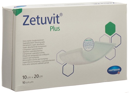 Zetuvit, Zetuvit Plus Absorptionsverband 10x20cm (10 Stück), Hartmann Zetuvit® Plus Saugkompressen 10 x 20 cm
