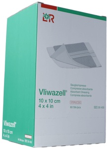 Vliwazell, Vliwazell Saugkompresse 10x10cm steril (60 Stück), Vliwazell Saugkompresse 10x10cm steril