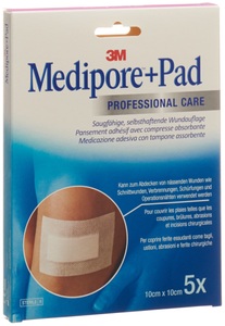 3m, 3M 10x10cm Wundkissen 5x5.5cm (5 Stück), 3M Medipore + Pad 10x10cm, Wundkissen 5x5.5cm (5 Stk)