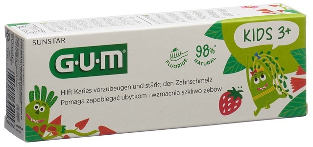 GUM, GUM SUNSTAR Kinder Zahnpasta Erdbeer (50 ml), SUNSTAR Gum Kids Zahnpasta Erdbeergeschmack (50ml)
