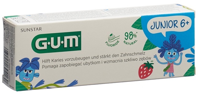 GUM, GUM SUNSTAR Junior Zahnpasta Tutti-Frutti (50 ml), SUNSTAR Gum Junior Zahnpasta Tutti Frutti (50ml)