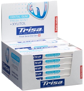 TRISA, Trisa Dentalkaugummi Fresh Mint 12 pièces (1 Stück), Trisa Dental Kaugummi 12 Stück