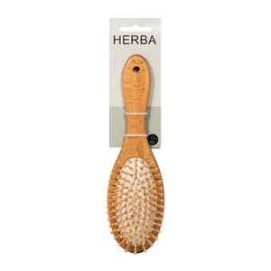 Herba, Herba Haarbürste mit Holzstiften oval Buchenholz FSC zertifiziert (1 Stück), Herba Haarbürste, Holzstifte, oval, Buche, FSC 100 %