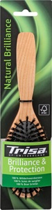 TRISA, Trisa Natural Brilliance Haarbürste oval Wildschweinborsten 1 Stück, Trisa Natural Brilliance Haarbürste reine Borsten (1 Stk)