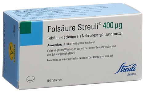 Folsäure Streuli, Folsäure Streuli 400 mcg 100 Stück, Folsäure Streuli 400mcg Tabletten (100 Stk)