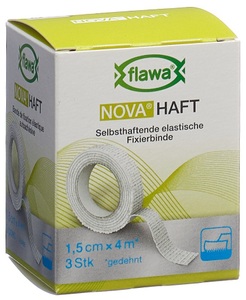 flawa, flawa Haft kohäsive Gazebinde 1.5cmx4m (3 Stück), FLAWA NOVA HAFT selbsthaftende elastische Fixierbinde 1.5cmx4m (3 Stk)