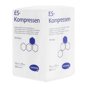 Hartmann, Hartmann ES-Kompressen 12fach 7.5x7.5cm (100 Stück), HARTMANN ES-Kompressen 12fach, 7.5x7.5cm (100 Stk)