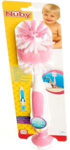 Nuby, NUBY Flaschenbürste Premium mit Saugerbürste & Saugfuss assortiert, Nûby Flaschreiniger