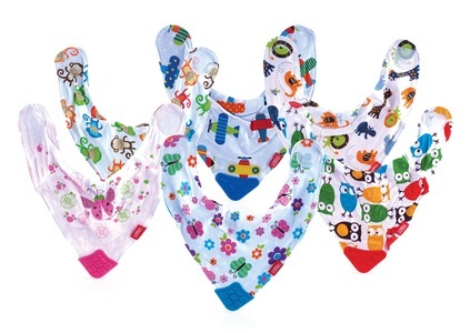 Nuby, NUBY Dreieckstuch mit Beissecke assortiert, Nûby Lätzchen mit Beiss-Ecke Design Linie