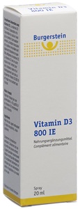 Burgerstein, Burgerstein Vitamin D3 800 IE (20 ml), Burgerstein Vitamin D3 800 IE Spray (20ml)