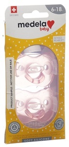 Medela, Medela Baby Schnuller Soft Silicone Girl 6-18 Monate (2 Stk), Medela Baby Schnuller Soft Silicone, Girl, 6-18 Monate (2 Stk)