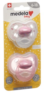 Medela, Medela Baby Schnuller Original Girl 6-18 Monate (2 Stk), Medela Baby Schnuller Original Girl 6-18 Monate (2 Stk)