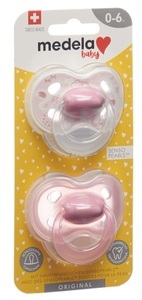 Medela, Medela Baby Schnuller Original Girl 0-6 Monate (2 Stk), Medela Baby Original Nuggi