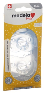 Medela, Medela Baby Schnuller Soft Silicone Boy Transparent 0-6 Monate (2 Stk), Medela Baby Schnuller Soft Silicone Boy Transparent 0-6 Monate (2 Stk)