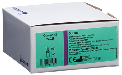 Conveen, Conveen Optima Standard Kondom Urinal 28mm/8cm (30 Stk), Conveen Optima Kondom Urin 28mm/8cm s ha lf 30 Stk