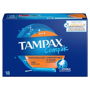 Tampax, Tampax Tampons Compak Super Plus (18 Stück), TAMPAX Tampons Compak Super Plus (18 Stk)