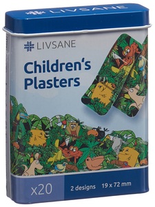 LIVSANE, LIVSANE Kinderpflaster Jungle Animals (20 Stück), LIVSANE Kinderpflaster Jungle Animals (20 Stk)