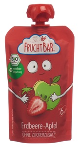 FruchtBar, FRUCHTBAR Fruchtpüree Bio Erdbeere Apfel (100 g), FRUCHTBAR Bio Quetschie Erdbeere Apfel (100g)