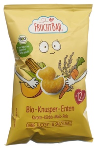 FruchtBar, FRUCHTBAR Knusper Enten Bio Karotte Kürbis Mais Reis (30 g), Fruchtbar Bio Gepuffter Snack, Karotte, Kürbis, Mais & Reis