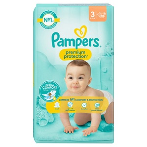 Pampers, Pampers Premium Protection Gr3 6-10kg Midi Sparpack (46 Stück), Pampers Premium Protection Windeln