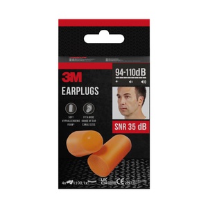3m, 3M Gehörschutzstöpsel 1100C4, 3M Gehörschutzstöpsel 1100C4 Orange 4 Stück