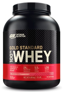 Optimum Nutrition, Optimum Nutrition - 100% Whey Gold Standard Strawberry 5lb - 2267 g, Optimum Nutrition 100% Whey Gold Standard Delicious Strawberry