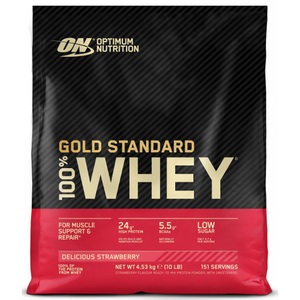 Optimum Nutrition, 100% Whey Gold Standard - 4530g - Strawberry, Optimum Nutrition 100% Whey Gold Standard Delicious Strawberry