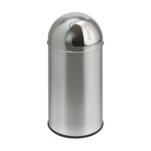 undefined, Abfallbehälter Push, selbstschliessende Klappe, 40 Liter, Edelstahl, VAR Abfalleimer EKO Push Silber 35 x 35 x 74 cm