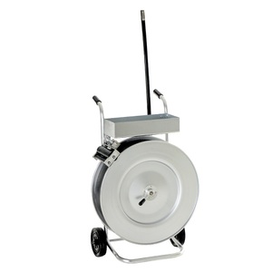 Jungheinrich PROFISHOP, Abrollwagen für PET- und PP-Band, für Bandbreite 13-16 mm, Abrollwagen, für PET-& PP Kunststoffbänder mit Kern-Ø 406 mm & Breite bis 19 mm, mit Trommelbremse, L 400 x B 650 x H 970 mm, vollverzinkt