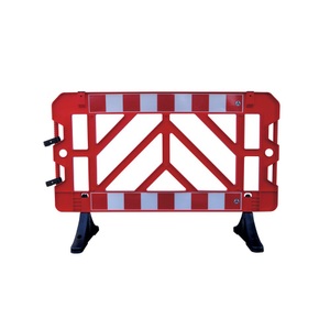Jungheinrich PROFISHOP, Absperrgitter aus PP, Füsse PVC, rot, Absperrgitter 2er Set, 1000 x 1500 mm, rot-weiß