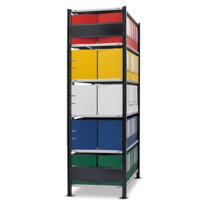 SCHULTE, SCHULTE Aktenregal GF, doppelseitig, mit Mittelanschlägen, FL 150 kg, , schwarz, HxBxT 2.000 x 750 x 600 mm, SCHULTE Aktenregal GF, doppelseitig, mit Mittelanschlägen, FL 150 kg, , schwarz, HxBxT 2.000 x 750 x 600 mm