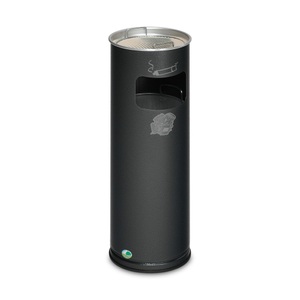 undefined, Kombiascher Volumen 17 l, HxØ 660 x 230 mm, Stahlblech granit, VAR® Ascher-Abfall-Kombination, Standmodell, 16,7 Liter, antik-silber