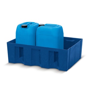 undefined, Auffangwanne aus PE Auffangvolumen 60 l, Boden- / Paletten-Wanne ohne Gitterrost, Auffangwanne für 60-Liter-Gebinde, HxBxT 235 x 725 x 525 mm, ohne Gitterrost