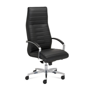 Jungheinrich PROFISHOP, Bürodrehstuhl Chefsessel Lynx, Komfort-Wippmechanik, inkl. Armlehnen, Echtleder, schwarz, Bürodrehstuhl Chefsessel Lynx, Komfort-Wippmechanik, inkl. Armlehnen, Echtleder, schwarz