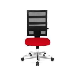 Topstar, Topstar Bürodrehstuhl X-PANDER Netzrückenlehne mit elastischen Gummibändern schwarz / rot, Topstar® Bürodrehstuhl X-Pander, Netzrücken, Fitness-Funktion, rot