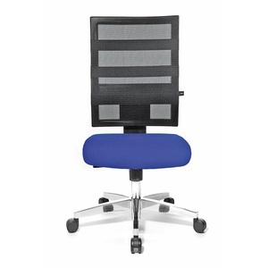 Topstar, Topstar Bürodrehstuhl X-PANDER Netzrückenlehne mit elastischen Gummibändern schwarz / blau, Topstar® Bürodrehstuhl X-Pander, Netzrücken, Fitness-Funktion, blau