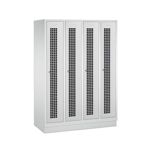 CP, C+P Garderobenschrank Classic mit Sockel, Lochfeld + Zylinderschloss, 4 Abteile, HxBxT 1.800 x 1.200 x 500 mm, C+P Garderobenschrank Classic mit Sockel, Lochfeld + Zylinderschloss, 4 Abteile, HxBxT 1.800 x 1.200 x 500 mm
