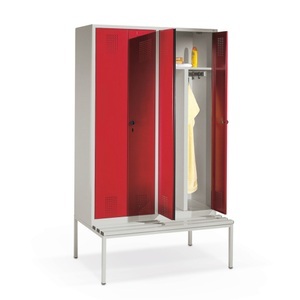 CP, C+P Garderobenschrank Evolo mit Sitzbank, mit Doppelabteil, 1 Abteil à 300 mm, Zylinderschloss, C+P Garderobenschrank Evolo mit Sitzbank, mit Doppelabteil, 1 Abteil à 300 mm, Zylinderschloss